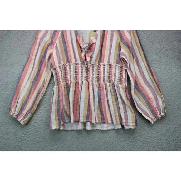 True Craft Long Balloon Sleeves V-Neck Top-Size XL-New w/Tags-Beachy - Picture 3 of 10